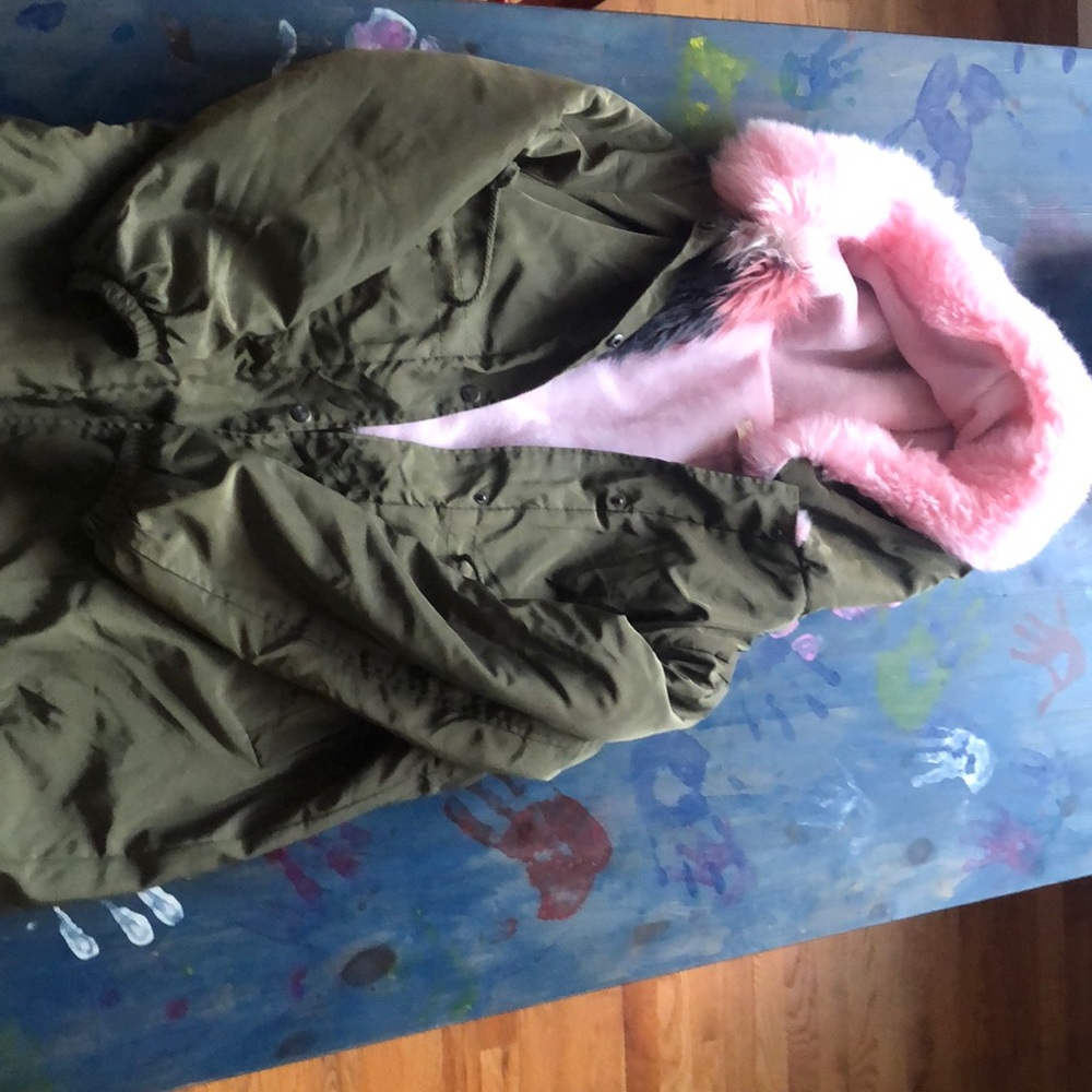 Snuggly pink faux fur lined fall jacket